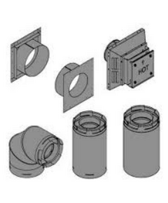 Empire Horizontal Vent Kit For Top Venting Fireplaces 4" x 6 5/8" x 8" to 11" Wall Thickness