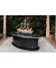 The Outdoor Plus La Pinta Fire Table with Boat Ornament