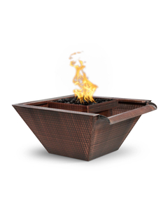 The Outdoor Plus Maya Wide Gravity Spill Copper Fire and Water Bowl