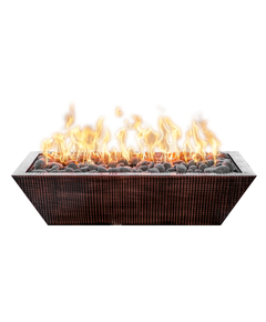 The Outdoor Plus Maya Linear Hammered Copper Fire Bowl