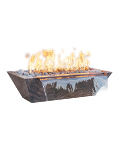The Outdoor Plus Maya Linear Hammered Copper Fire and Water Bowl