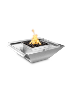 The Outdoor Plus Maya Wide Gravity Spill Stainless Steel Fire and Water Bowl