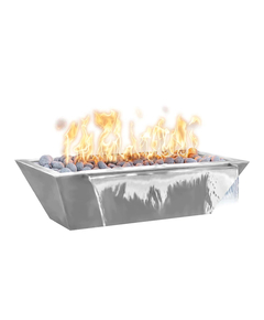 The Outdoor Plus Maya Linear Stainless Steel Fire and Water Bowl