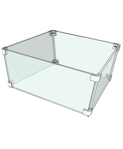 The Outdoor Plus 52" x 52" X 8" Tempered Glass Square Wind Guard
