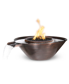 The Outdoor Plus Remi Round Gravity Spill Copper Fire and Water Bowl