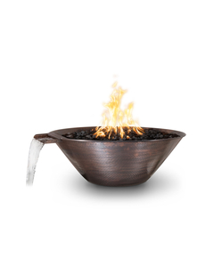The Outdoor Plus Remi Round Hammered Copper Fire and Water Bowl