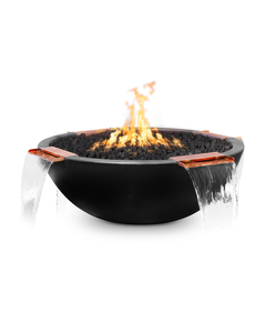 The Outdoor Plus Sedona 4-Way Spill Concrete Fire and Water Bowl