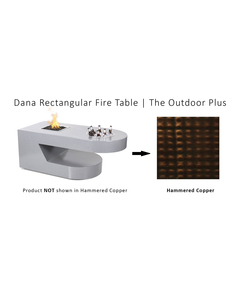 The Outdoor Plus Dana Rectangular Hammered Copper Fire Table