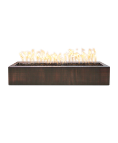 The Outdoor Plus Eaves Rectangular Hammered Copper Fire Pit