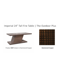 The Outdoor Plus Imperial Rectangular 24" Tall Hammered Copper Fire Table