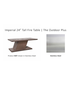 The Outdoor Plus Imperial Rectangular 24" Tall Stainless Steel Fire Table