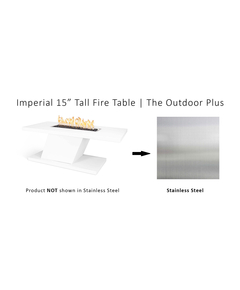 The Outdoor Plus Imperial Rectangular 15" Tall Stainless Steel Fire Table