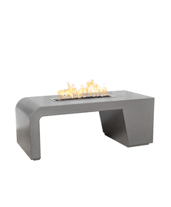 The Outdoor Plus Maywood Rectangular Powder Coated Metal Fire Table