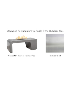 The Outdoor Plus Maywood Rectangular Stainless Steel Fire Table