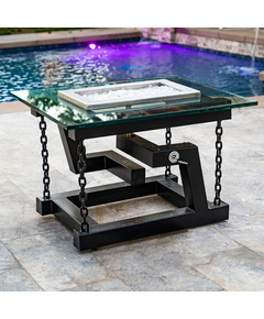 The Outdoor Plus Newton Chain Support Powder Coated Metal Fire Table