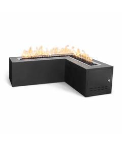 The Outdoor Plus Whitney L-Shaped Powder Coated Metal Fire Table