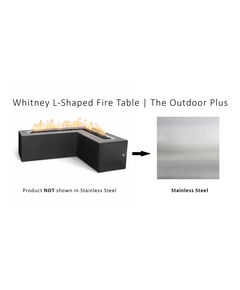 The Outdoor Plus Whitney L-Shaped Stainless Steel Fire Table