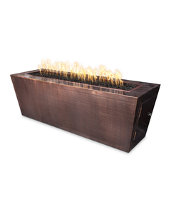 The Outdoor Plus Mesa Rectangular Hammered Copper Fire Table