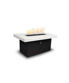 The Outdoor Plus Alberta Rectangular Black and White Collection Fire Pit