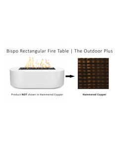 The Outdoor Plus Bispo Rectangular Hammered Copper Fire Pit