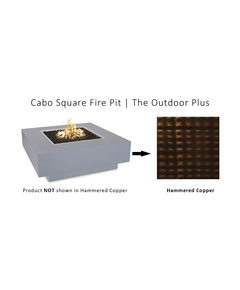 The Outdoor Plus Cabo Square Hammered Copper Fire Pit