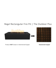The Outdoor Plus Regal Rectangular Hammered Copper Fire Pit