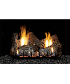 White Mountain Hearth Sassafras Refractory Log Set (LS24RS) with Vent-Free Slope Glaze Burner System (VFSR-24)