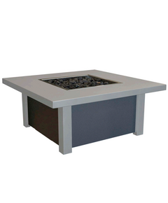 Villena 42 Inch Square Outdoor Gas Fire Table Finished Concrete And Graphite Finish