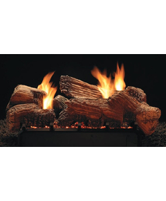 White Mountain Hearth Stone River 24" Gas Log Set (LSU24SF) with Vent-Free Slope Glaze Vista Burner System (VFSUR24N)
