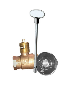Firegear High Capacity Straight Key Valve with Polished Chrome Cover and 12" Key | KV-PC-12