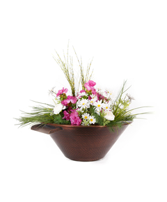 Cazo Hammered Copper Round Planter & Water Bowl