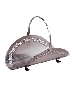 Dagan Pewter Wood Basket with Filigree Body 15" Wide x 14 1/2" High 73PEW