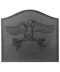 Dagan 1871 Eagle Fireback Black Cast Iron 22" High x 24" Wide FB-EAGLE