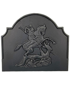 Dagan Knight Fireback Black Cast Iron 15 1/4" High x 18" Wide FB-KN