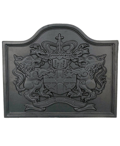 Dagan Lion Fireback Black Cast Iron 18" High x 22" Wide FB-L