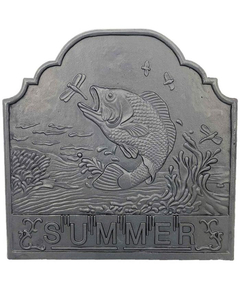 Dagan Summer Fireback Black Cast Iron 20 3/4" High x 20 3/4" Wide FB-SU