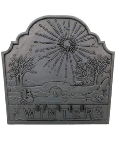 Dagan Winter Fireback Black Cast Iron 20 3/4" High x 20 3/4" Wide FB-WI