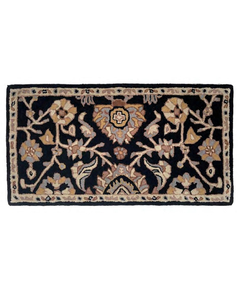 Rectangular Black Hearth Rug 56" Long x 28" Wide HR1025