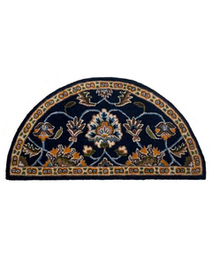 Half Round Blue Hearth Rug 44" Long x 22" Wide HR4010