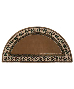 Half Round Beige Hearth Rug 56" Long x 28" Wide HR5015