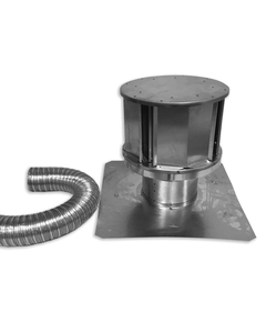BDM 3” x 4” Pro-Form Black Powder Coat Insert Co-Linear DV Termination Kit with High Wind Cap and Square Base