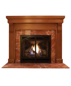 Hanover Fireplace Mantel Surround Shown here in Cherry with Fruitwood finish and Giallo Veneziano Granite