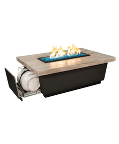 American Fyre Designs 52" Reclaimed Wood Contempo LP Select Fire Table Chat Height Manual Flame Sensing | 785-BA-M4PC