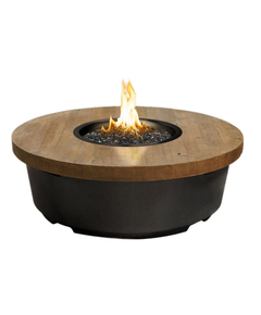 American Fyre Designs 47" Reclaimed Wood Contempo Round Fire Table Chat Height FyreStarter Bluetooth | 782-BA-H2C