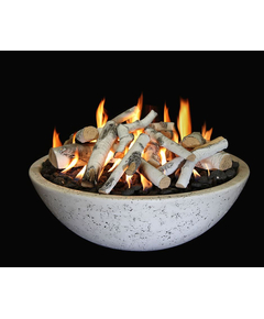 Grand Canyon GFRC Fire Bowl In White with OPTIONAL LAVA ROCK AND ASPEN LOGS