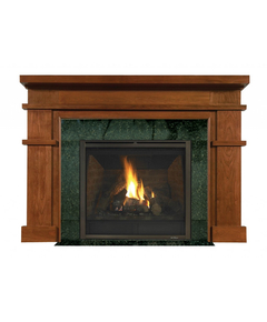 Wilmington Fireplace Mantel Surround Shown here in Cherry with Fruitwood finish with Green Marble