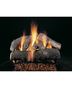 Frosted Oak Vented Gas Log Set On FX Burner