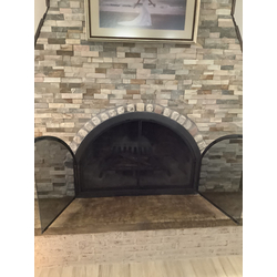 Open Full Arch Masonry Doors in Charcoal
