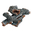 5 Pieces Charred Black with Exposed Brown Accents New Oak Concrete Log Set [L-NO-3048]