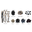 RUSTIC - Deluxe 14 pce log set, black fire glass, 90 pce pebbles, rocks, embers {DESIGN-MEDIA-14PCE}